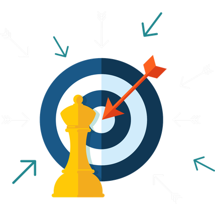Illustration: an arrow hitting the centre of a target